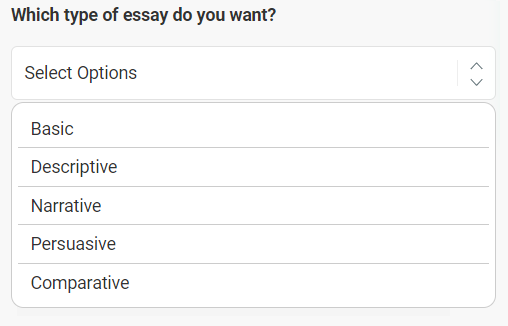 Types of essay writing